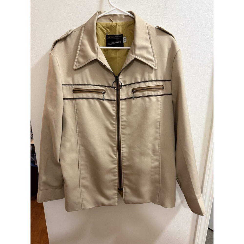 JCPenney Vintage Men's Tan‎ Light Weight Retro Coat Size 44